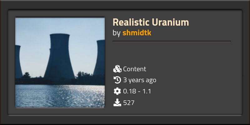 Realistic Uranium - Factorio Mods