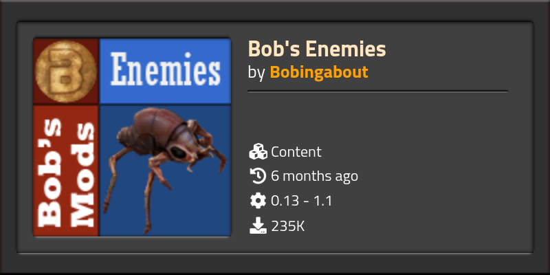 Bob's Enemies - Factorio Mods