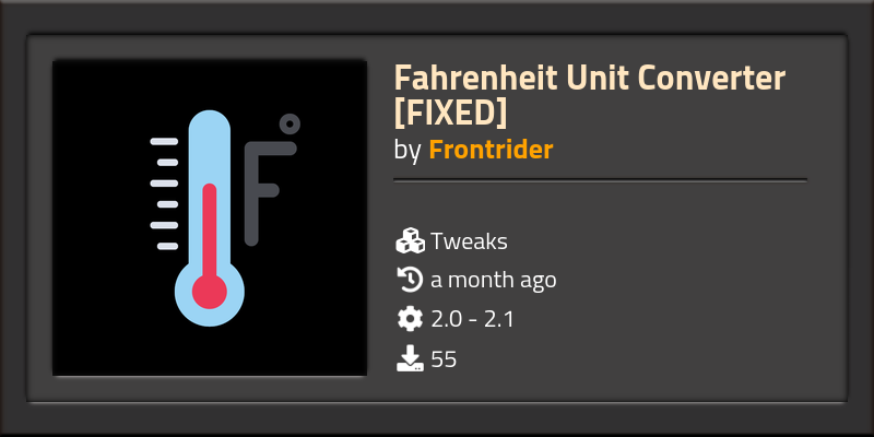 Fahrenheit Unit Converter [FIXED] - Click to view on Factorio mod portal