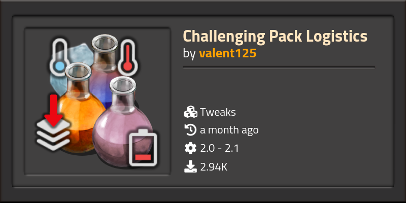 Challenging Pack Logistics - Click to view on Factorio mod portal