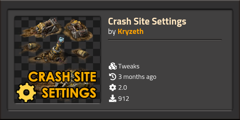 Crash Site Settings - Click to view on Factorio mod portal