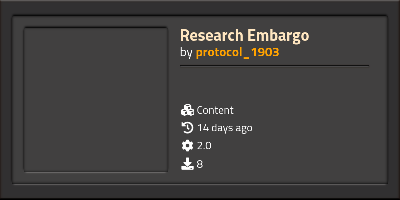 Research Embargo - Click to view on Factorio mod portal